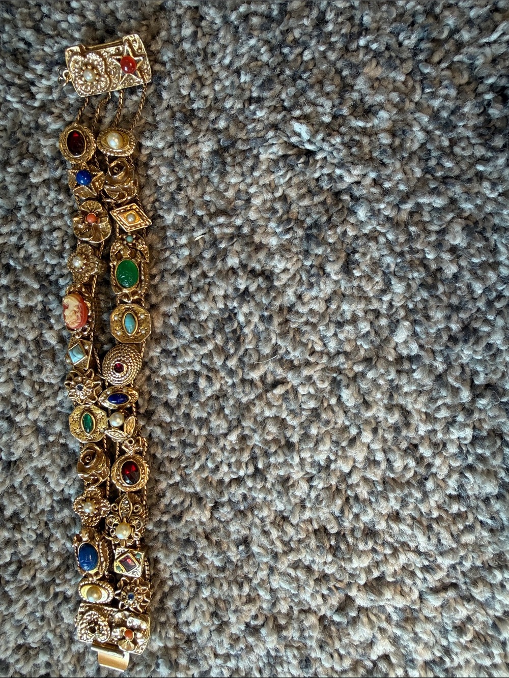 Gold-Tone Multi Gemstone Bracelet - Goldette Women Jewelry